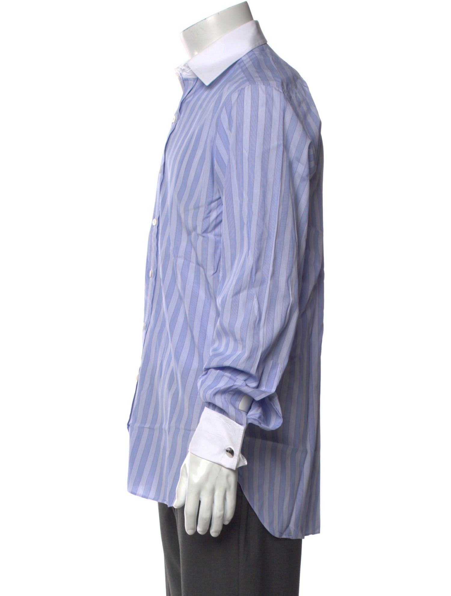 Turnbull & Asser Striped Long Sleeve Dress Shirt