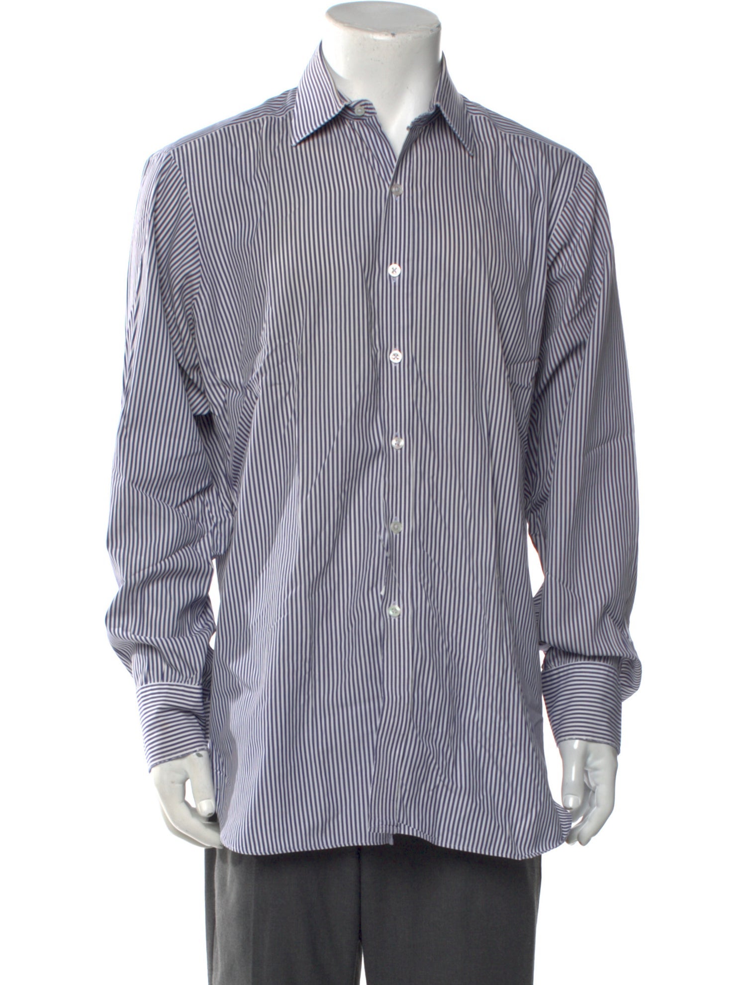 Turnbull & Asser Striped Long Sleeve Dress Shirt