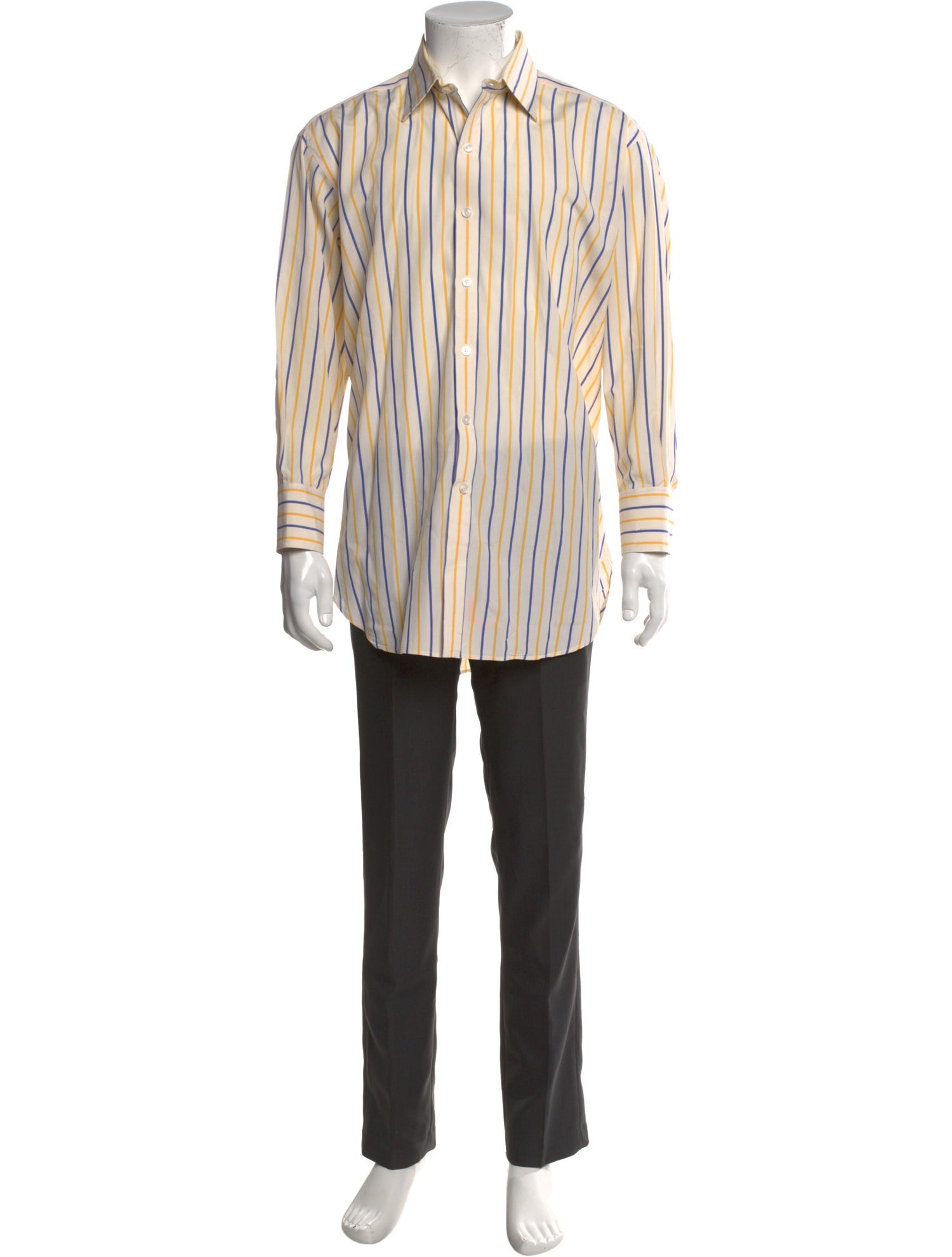 Turnbull & Asser Striped Long Sleeve Dress Shirt