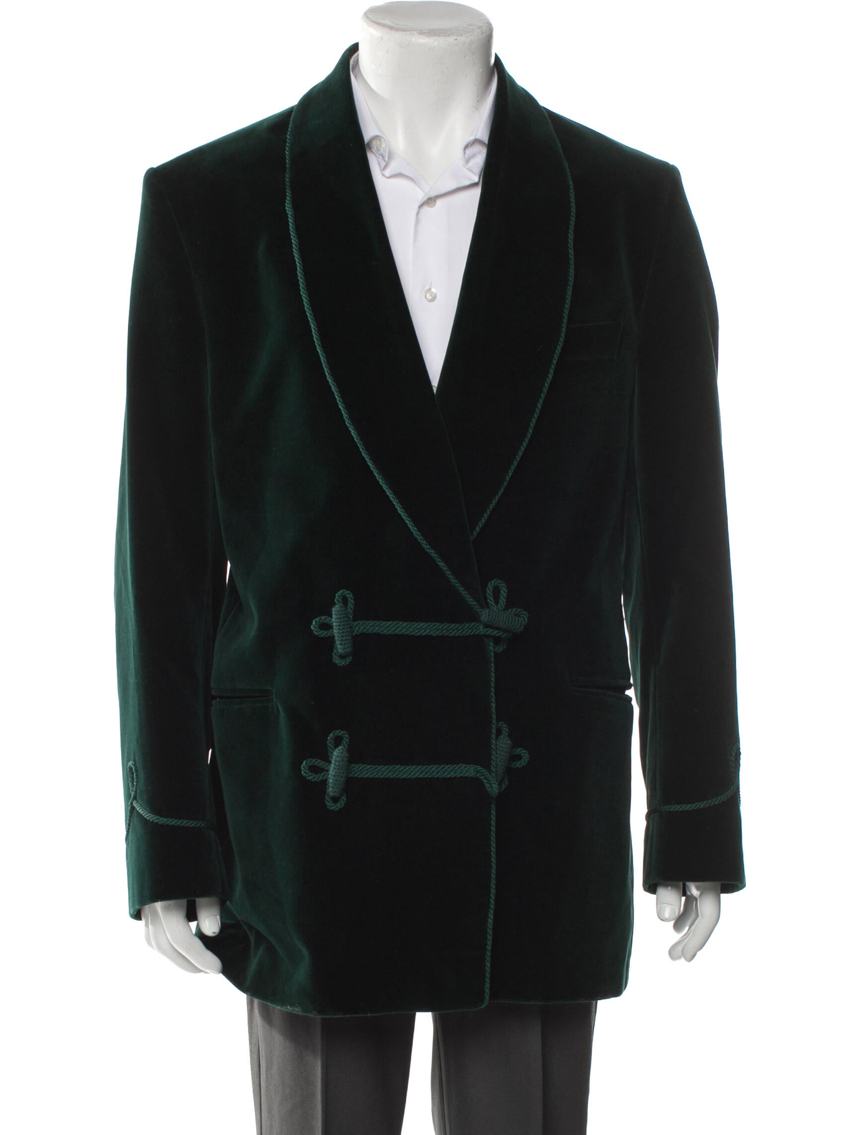 Turnbull & Asser Braided Accents Velvet Blazer