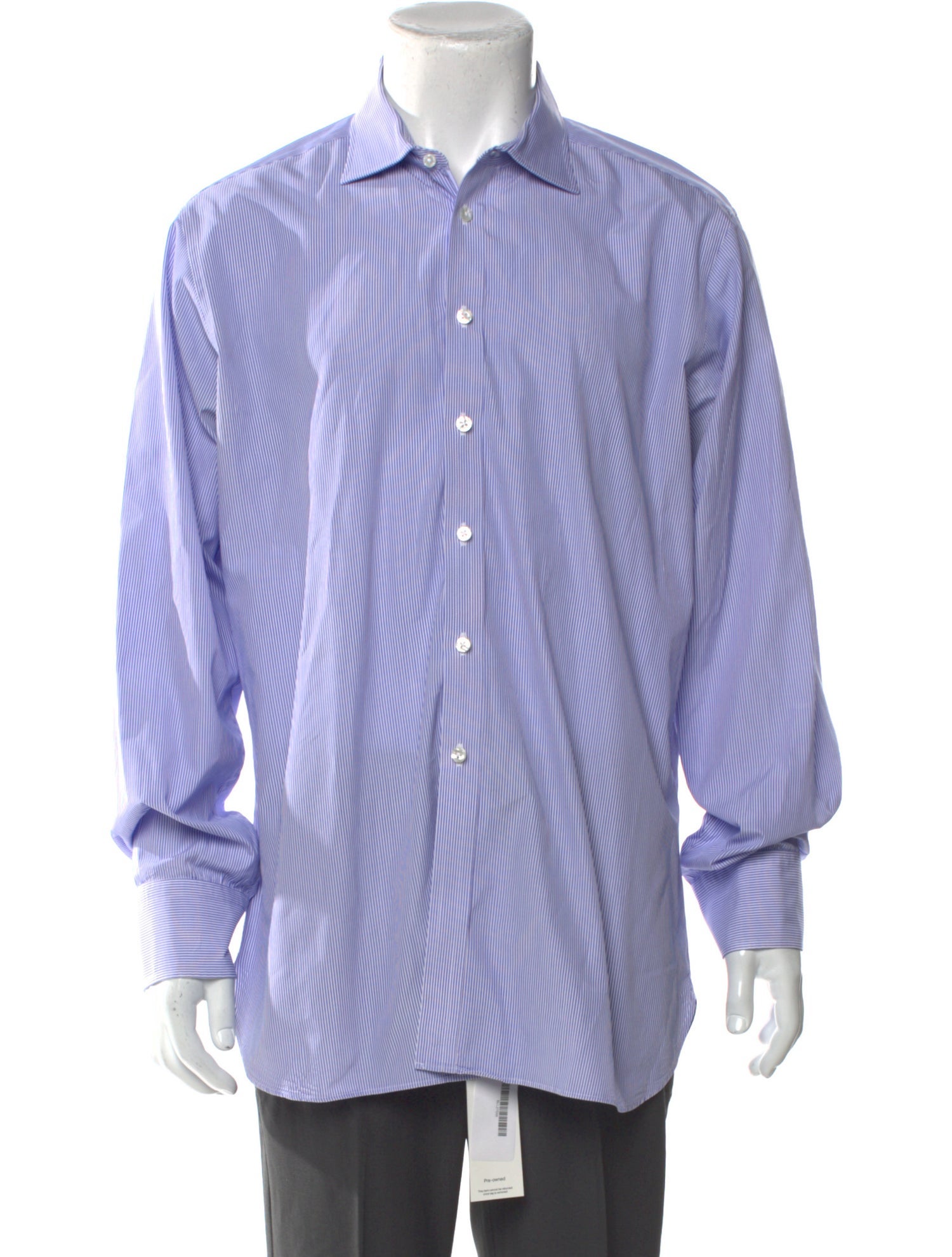 Turnbull & Asser Striped Long Sleeve Dress Shirt