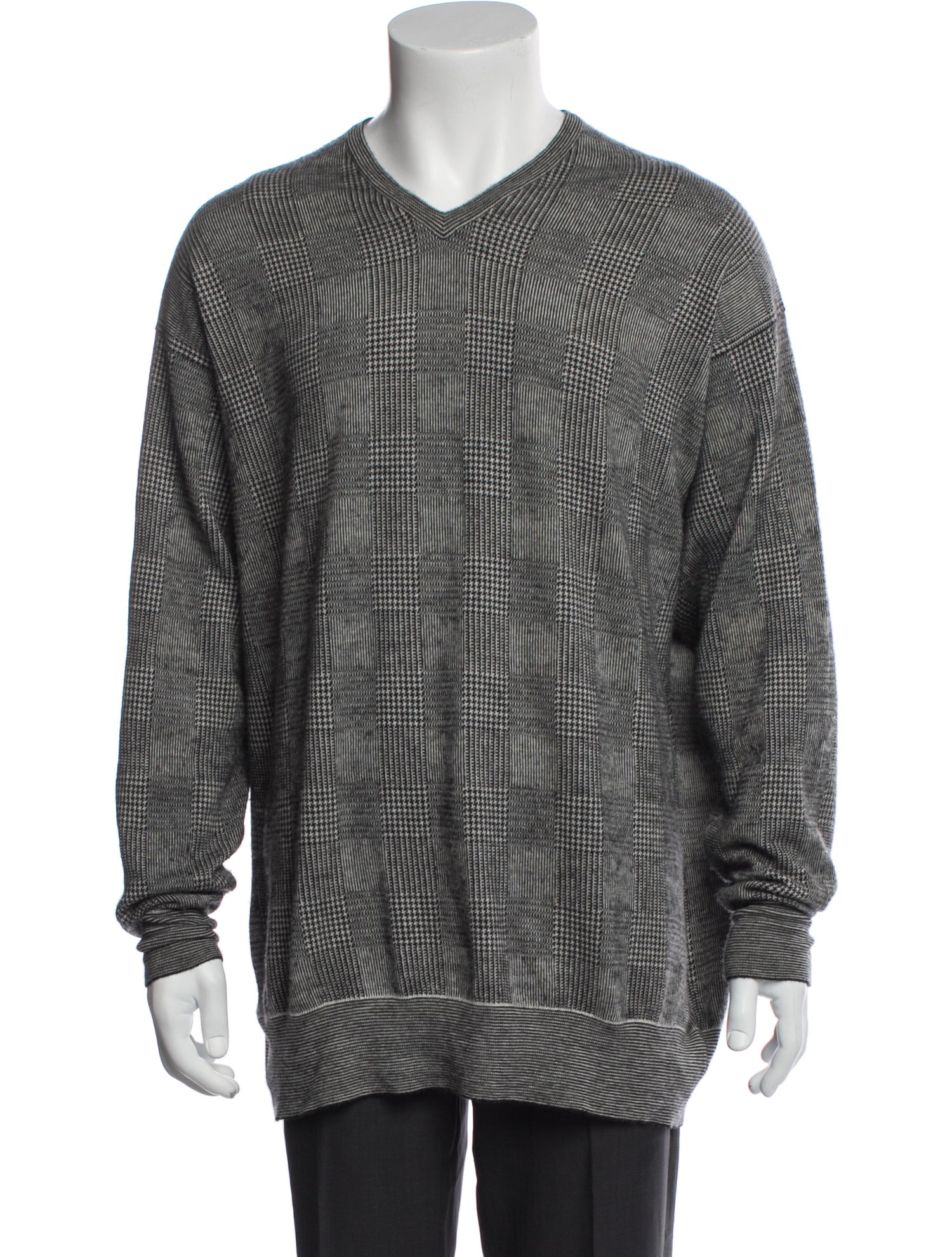 Turnbull & Asser Cashmere Houndstooth Print Pullover