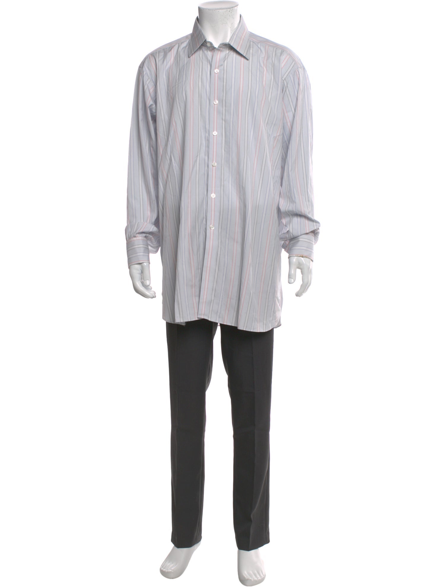 Turnbull & Asser Striped Long Sleeve Dress Shirt