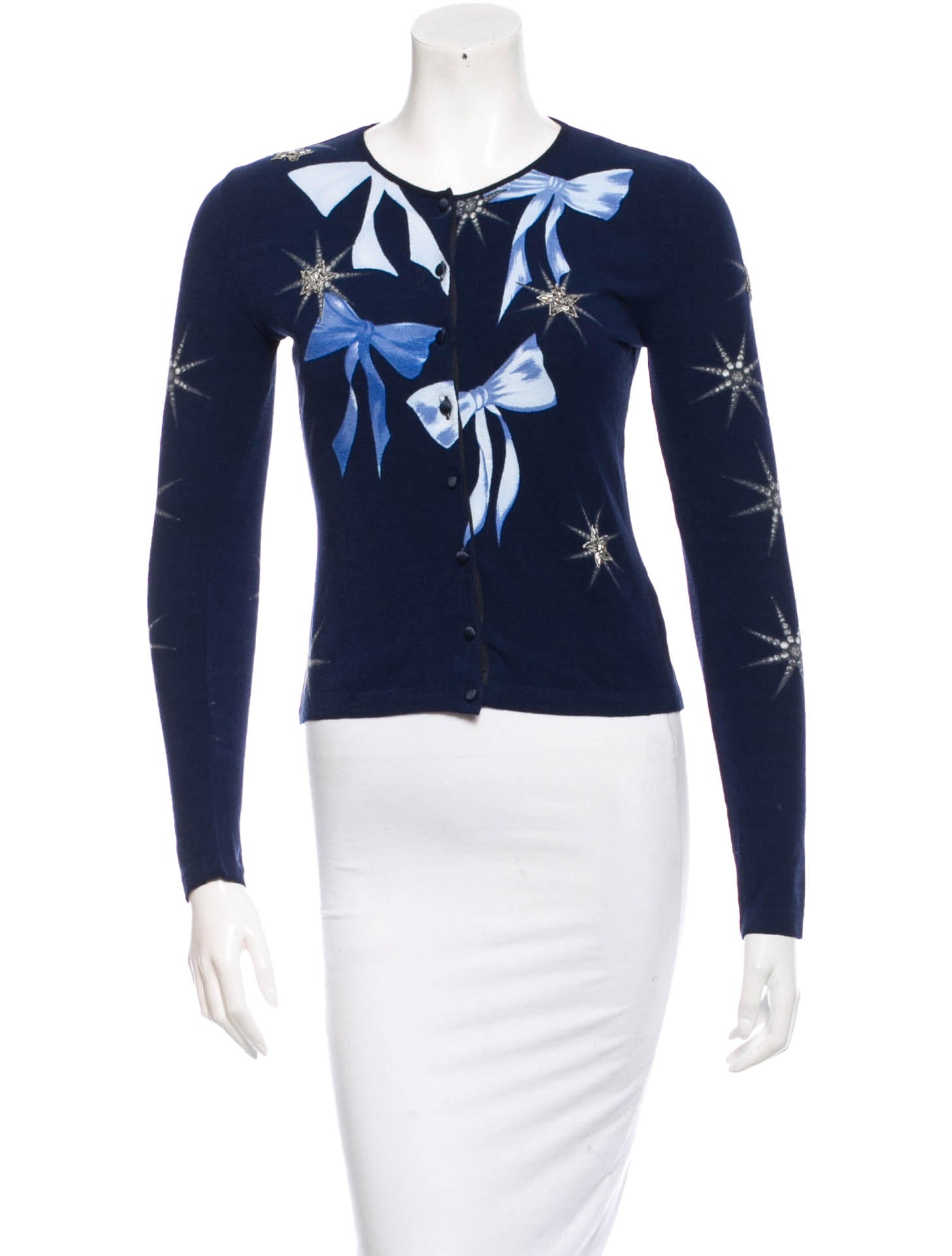 Blumarine Embellished Cardigan w/ Tags Clothing BLU23316 The RealReal