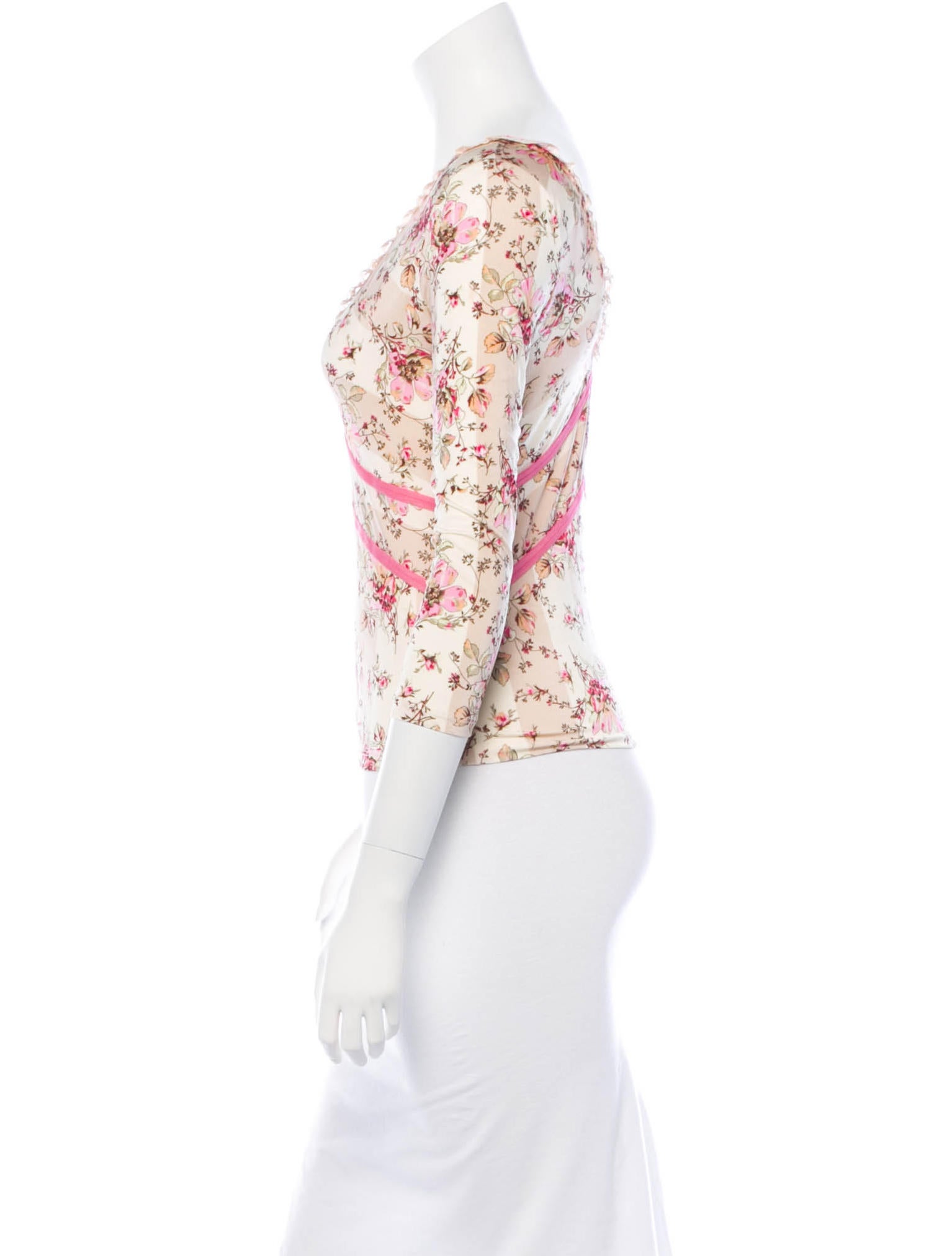 blumarine floral print v neck top clothing blu23620 blumarine floral print v neck top clothing blu23620