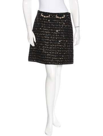 Blumarine Bouclé Embellished Skirt