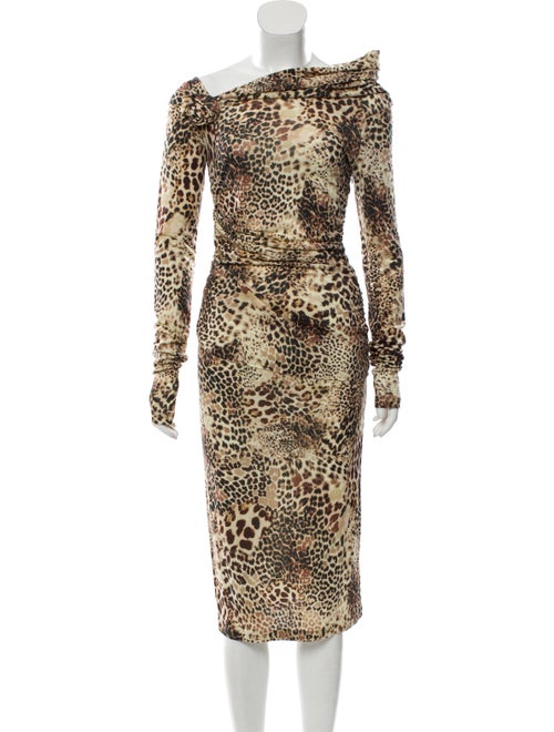 Blumarine Printed Maxi Dress Brown