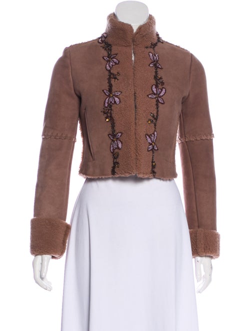 Blumarine Shearling Jacket Brown