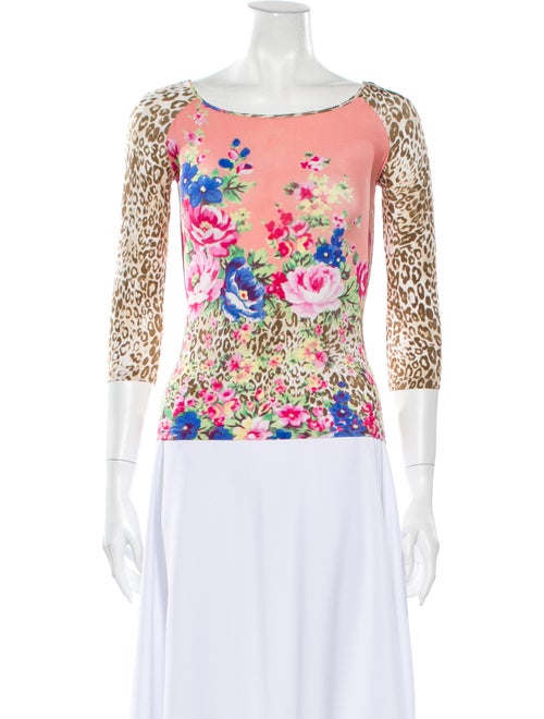 Blumarine Vintage Floral Print Top Pink