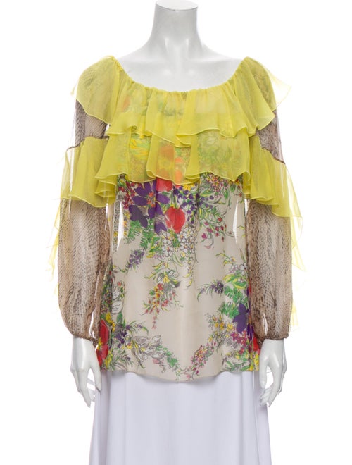 Blumarine Silk Floral Print Blouse