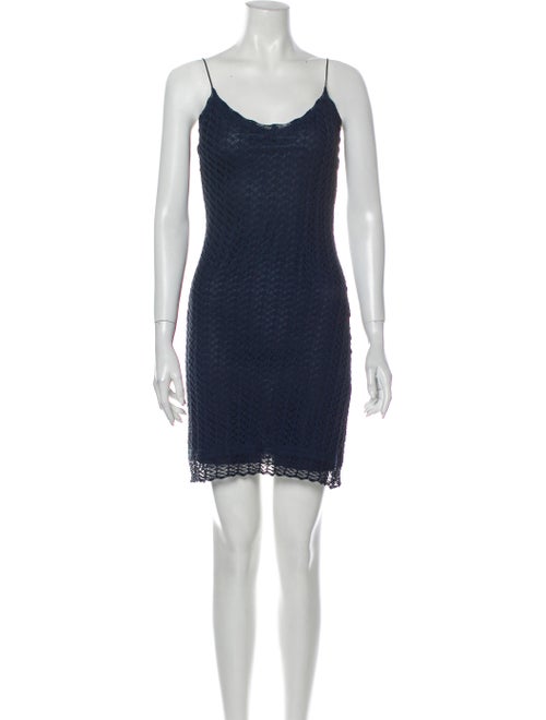 Blumarine Lace Pattern Mini Dress Blue