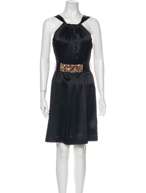 Blumarine Silk Mini Dress Black