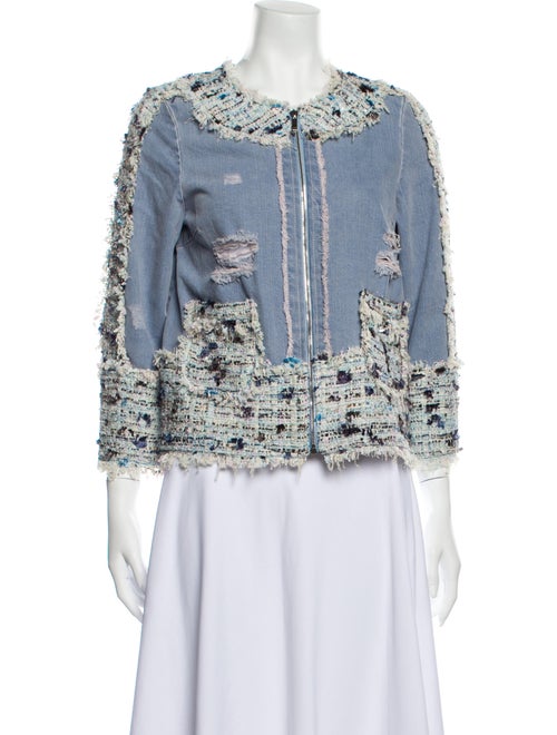 Blumarine Colorblock Pattern Denim Jacket Denim