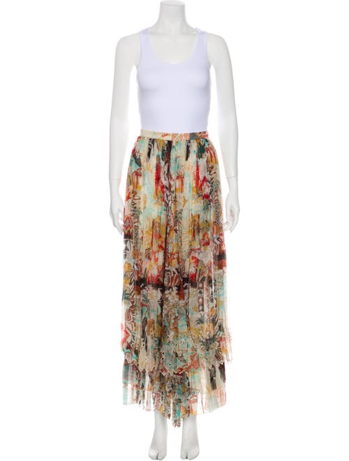 Blumarine Silk Midi Length Skirt