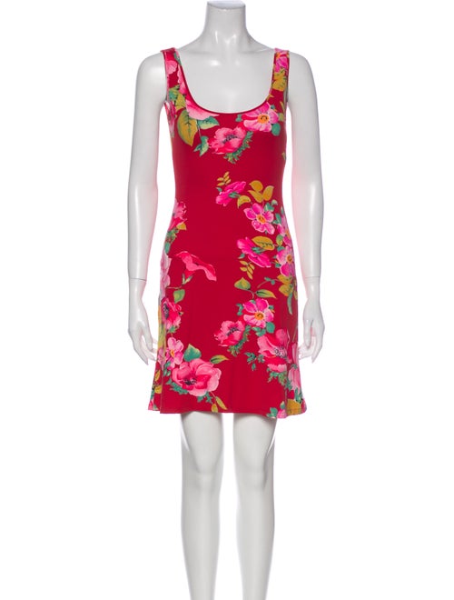 Blumarine Floral Print Mini Dress Red