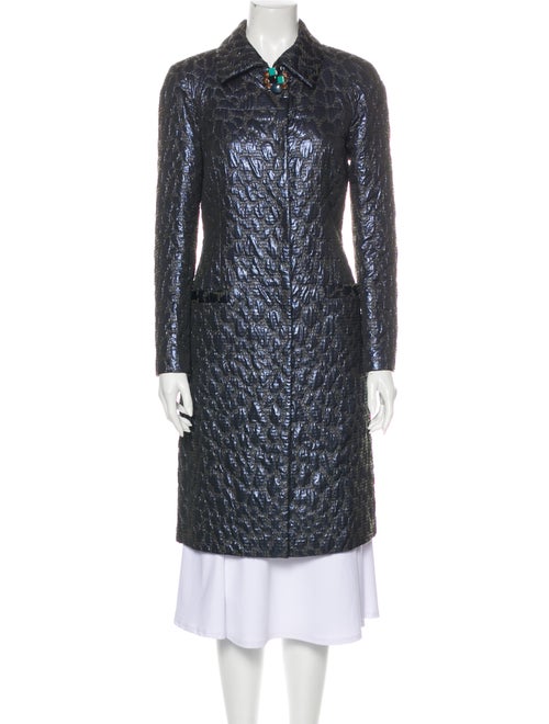 Blumarine Wool Patterned Trench Coat Wool