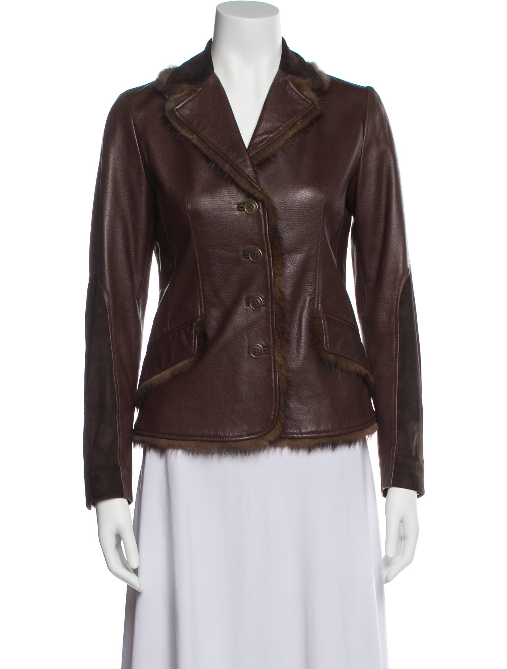 Blumarine Vintage 2000's Biker Jacket Brown Jackets, Clothing