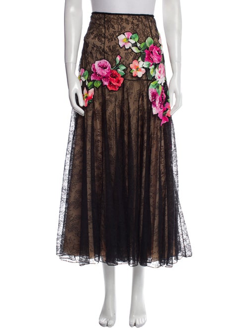 Blumarine Floral Print Midi Length Skirt