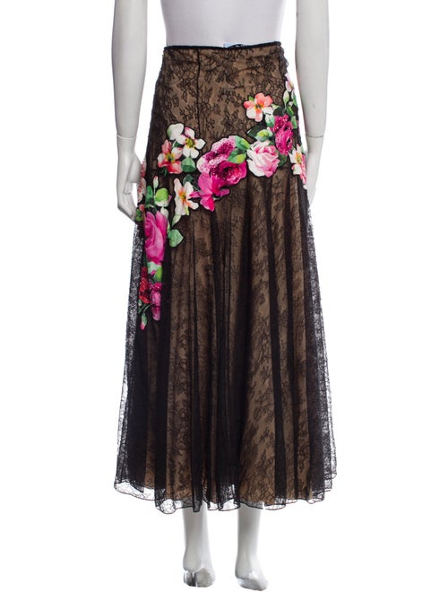 Blumarine Floral Print Midi Length Skirt