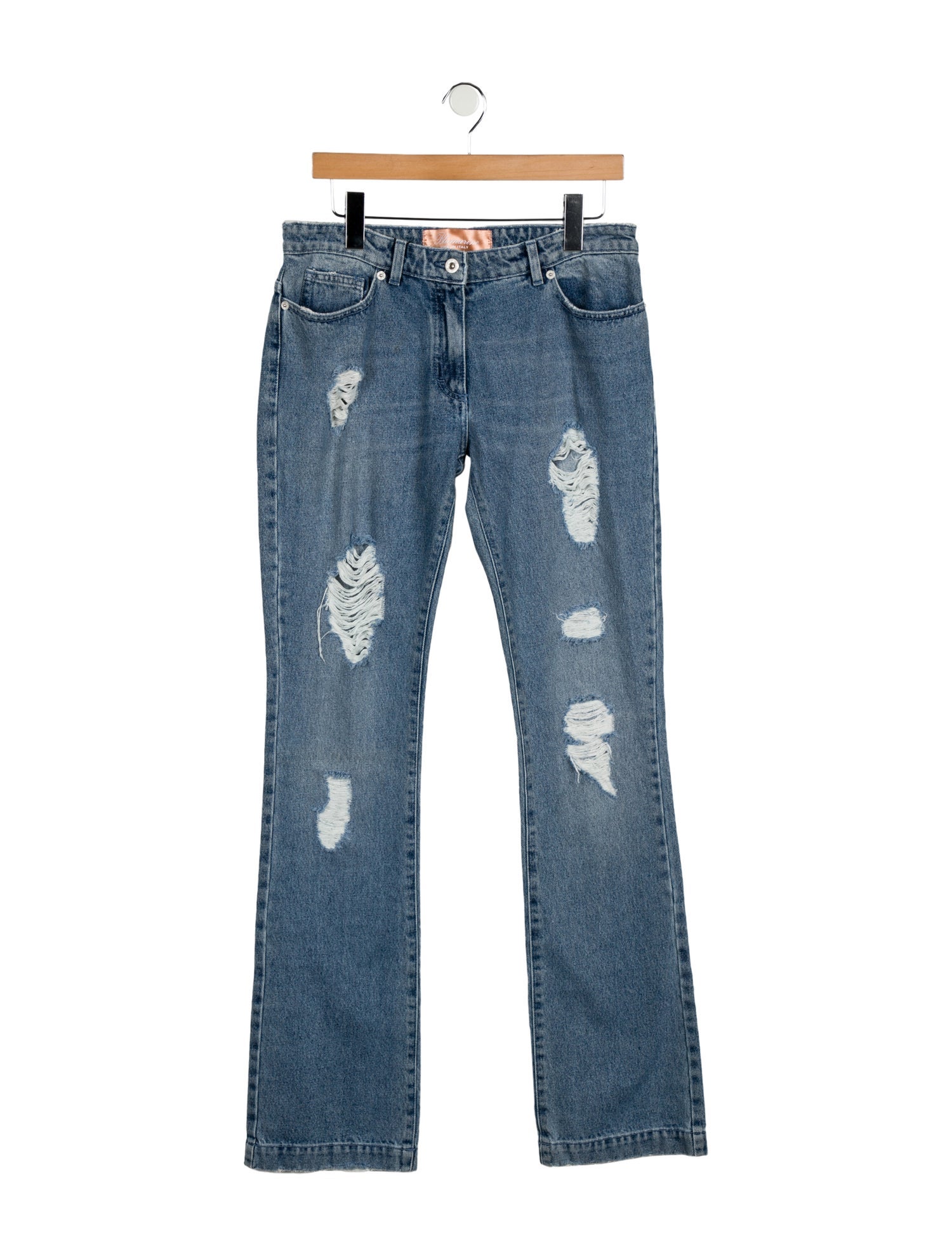 Blumarine Mid-Rise Wide Leg Jeans