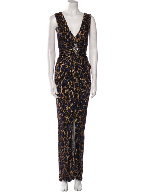 Blumarine Animal Print Long Dress