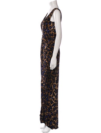Blumarine Animal Print Long Dress