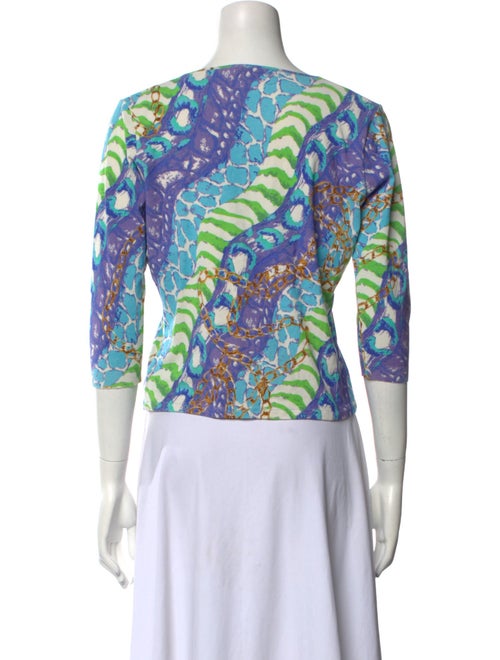 Blumarine Printed V-Neck Sweater