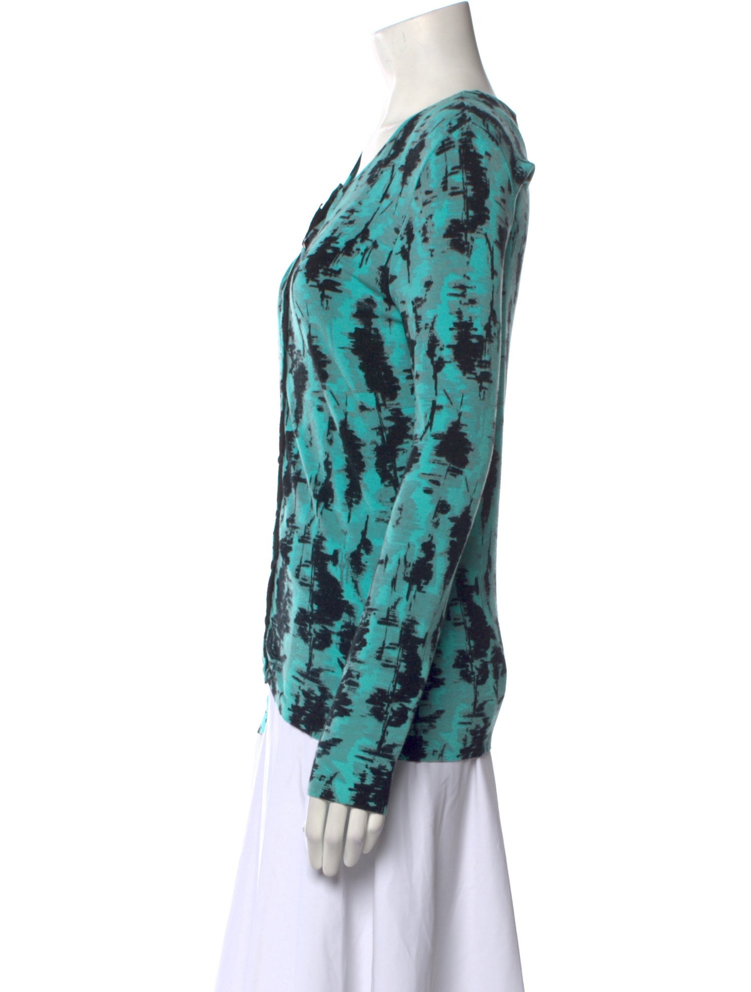 Blumarine Tie-Dye Print Scoop Neck Sweater