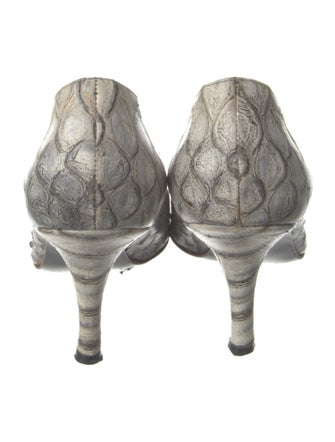 Blumarine Leather Printed Pumps