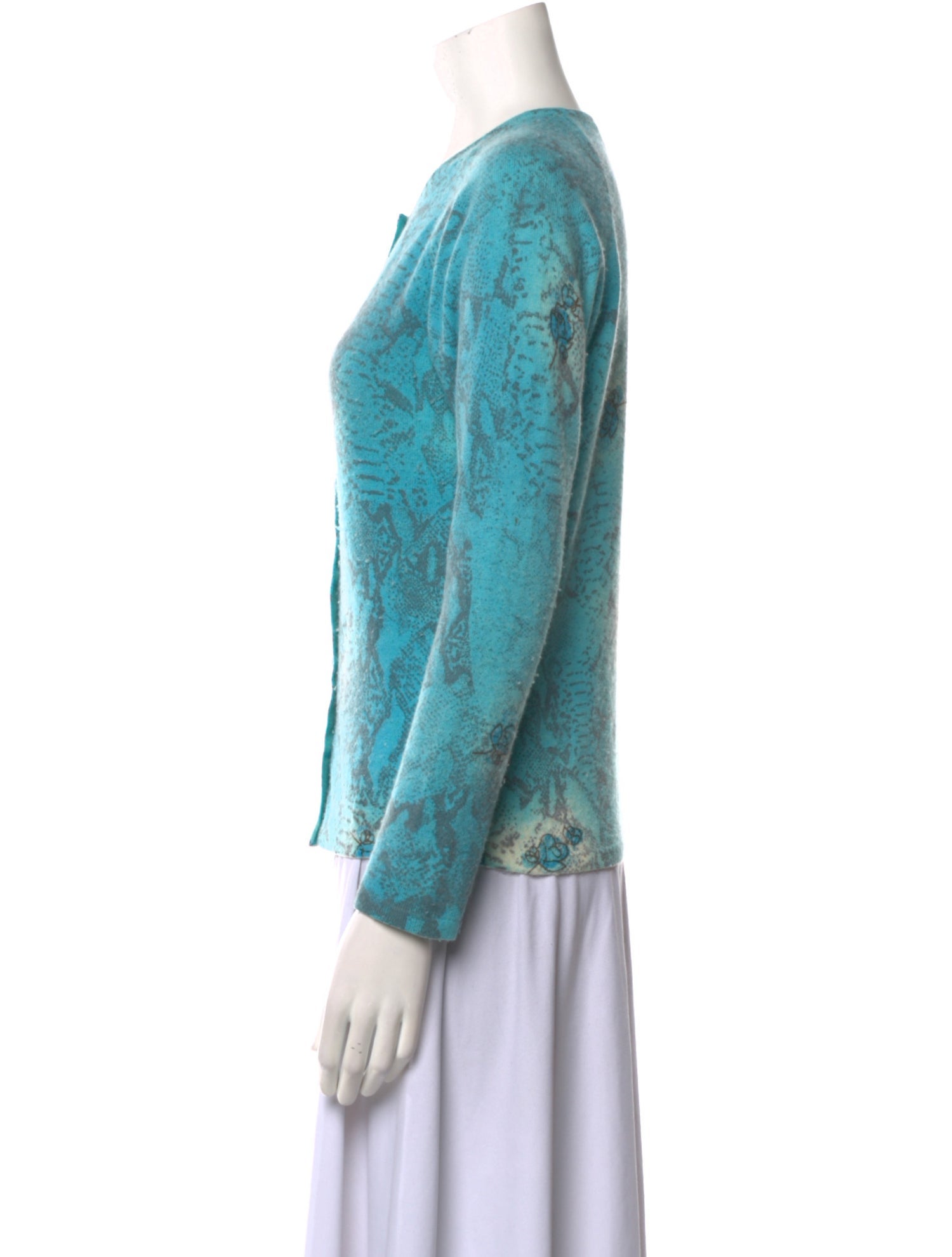 Blumarine Floral Print Crew Neck Sweater