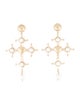 Blumarine Faux Pearl Cross Drop Earrings