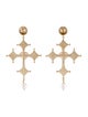 Blumarine Faux Pearl Cross Drop Earrings