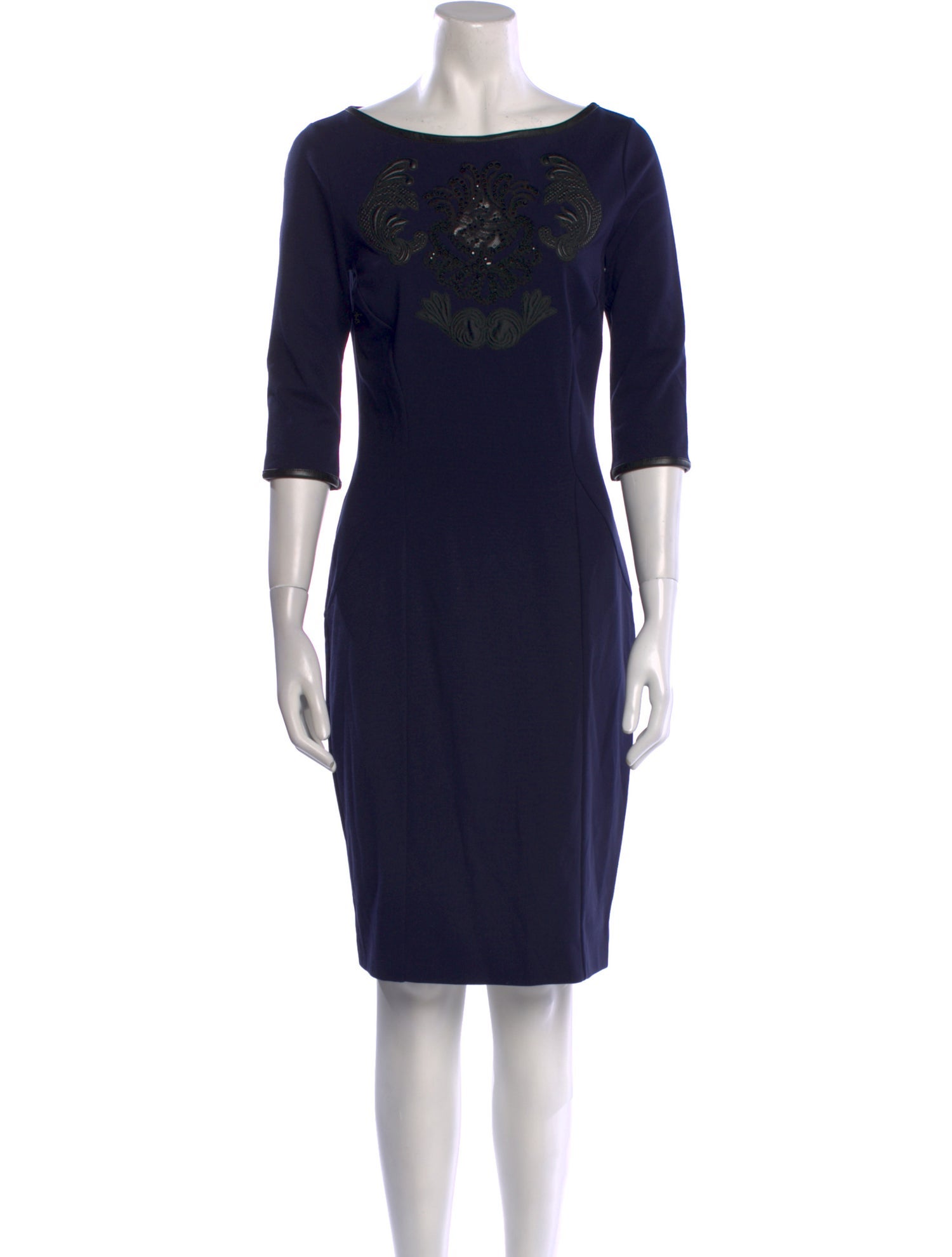 Blumarine Bateau Neckline Knee-Length Dress