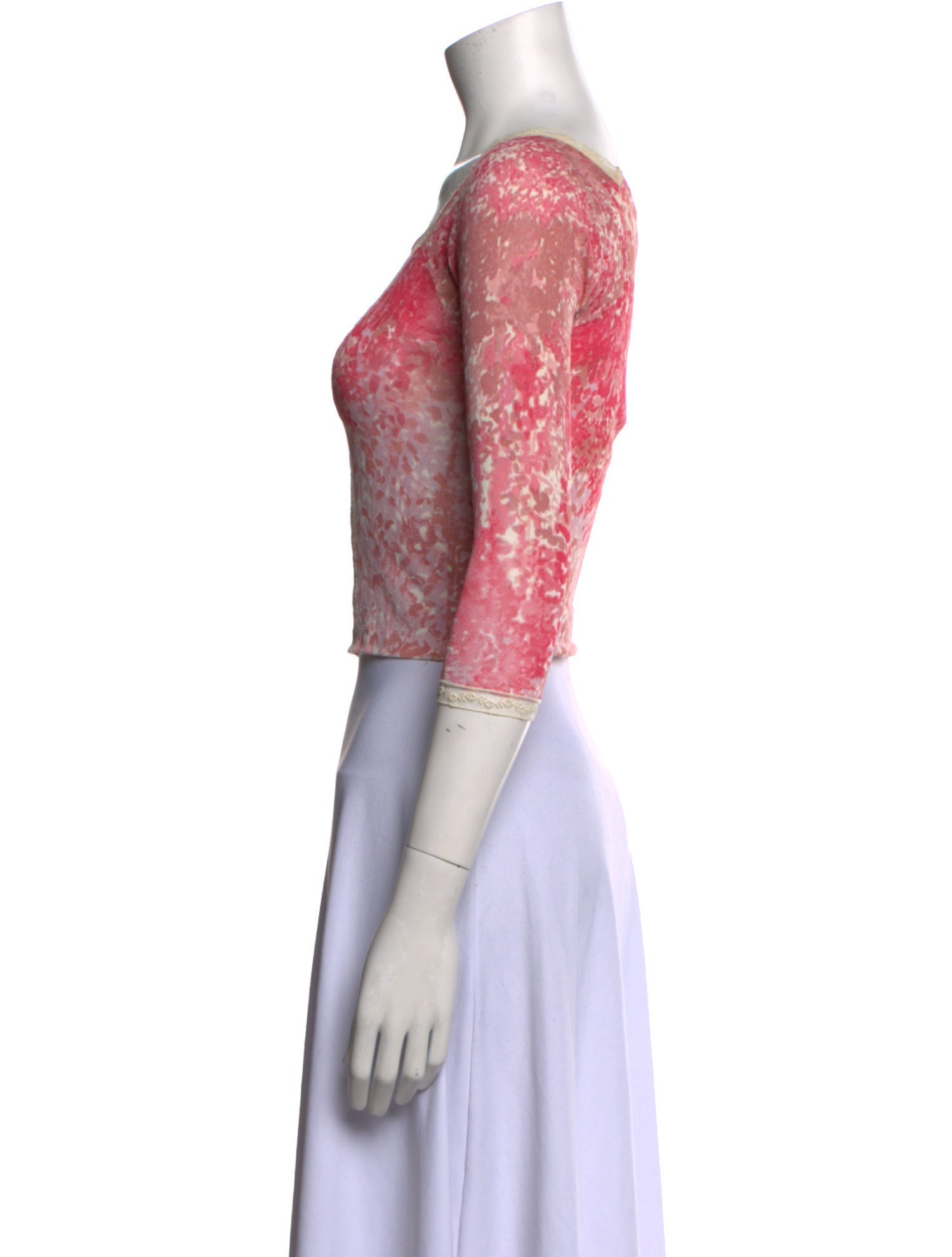 Blumarine Paisley Print Square Neckline Crop Top