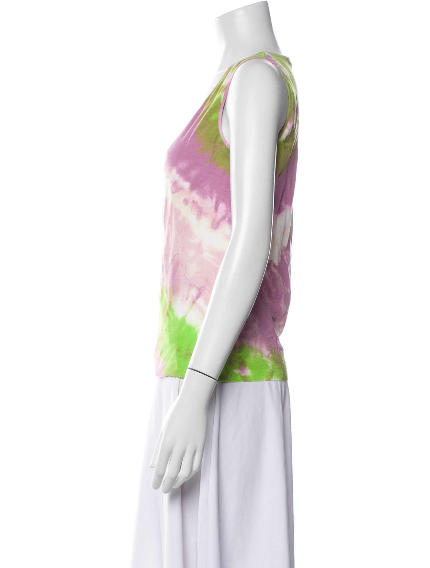 Blumarine Tie-Dye Print Scoop Neck Top
