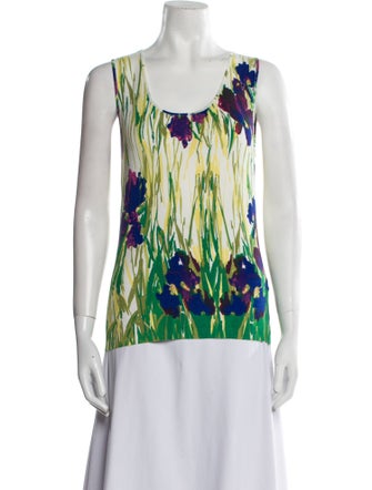 Blumarine Printed Scoop Neck Top
