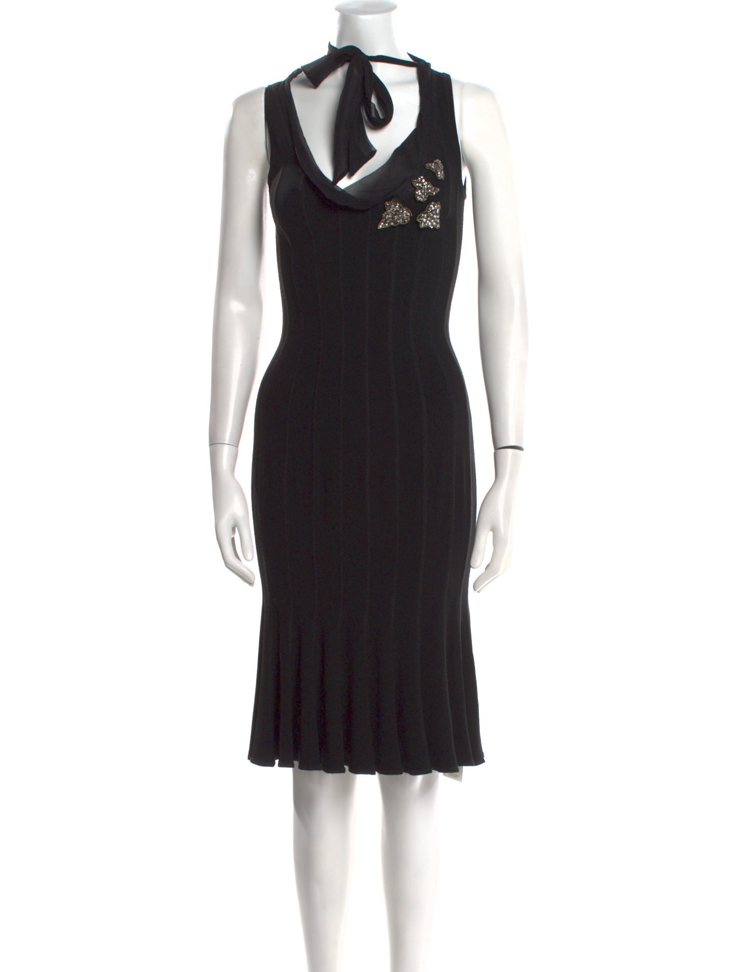 Blumarine Cowl Neck Knee-Length Dress