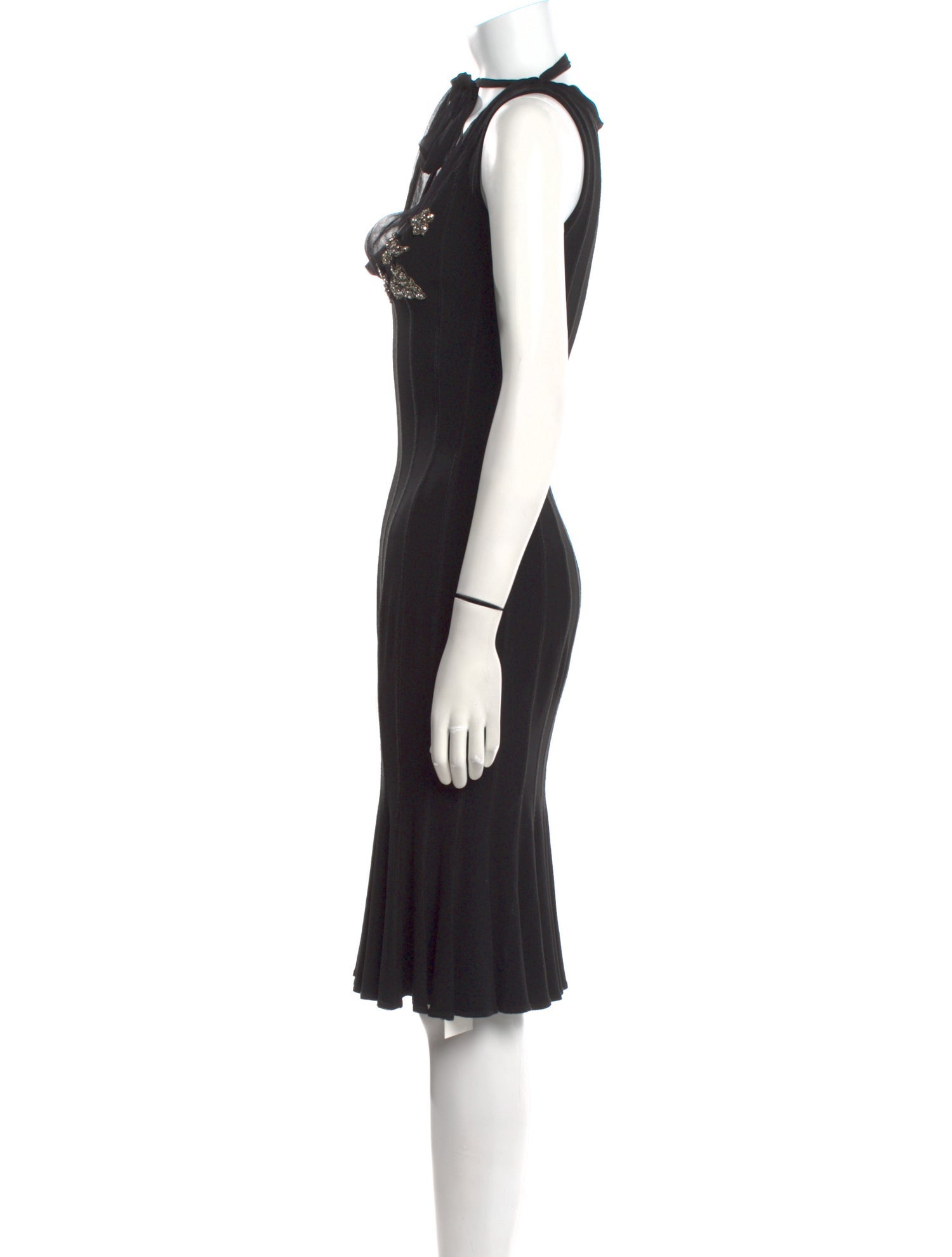 Blumarine Cowl Neck Knee-Length Dress