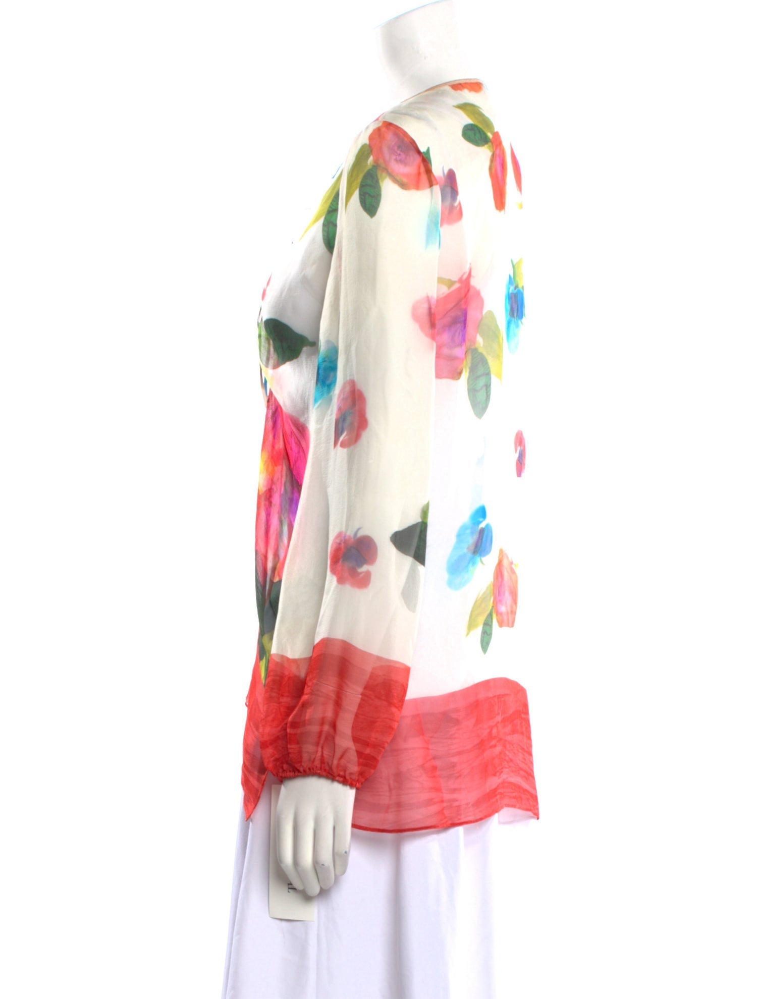 Blumarine Silk Floral Print Blouse