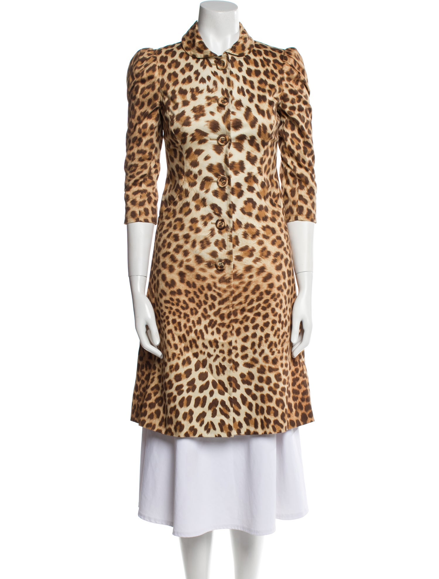 Blumarine Animal Print Trench Coat