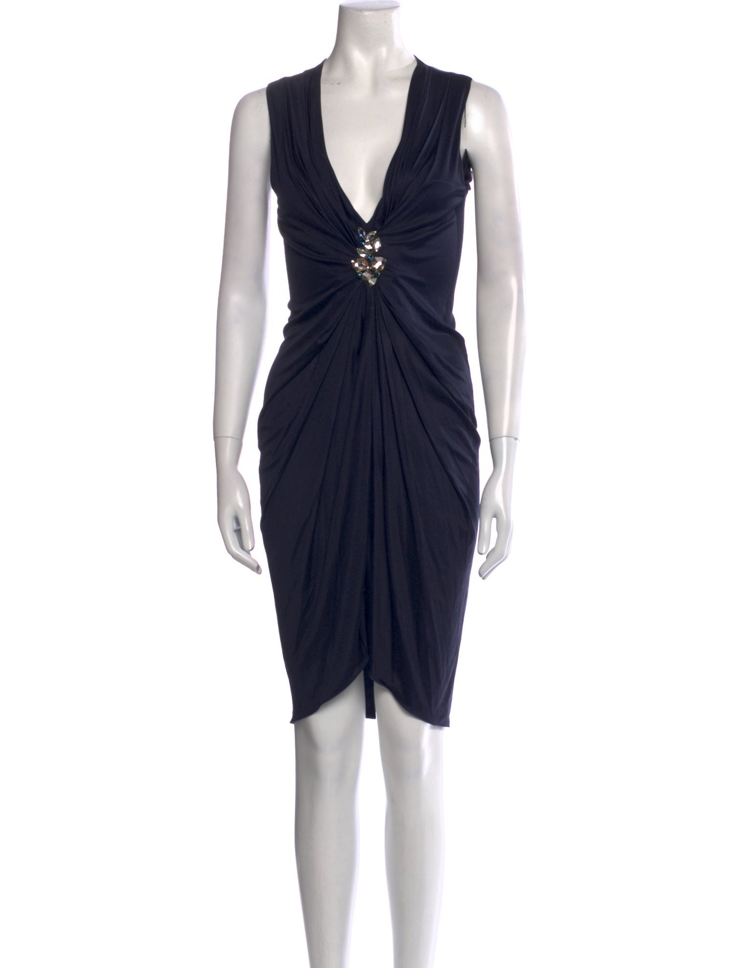 Blumarine V-Neck Knee-Length Dress