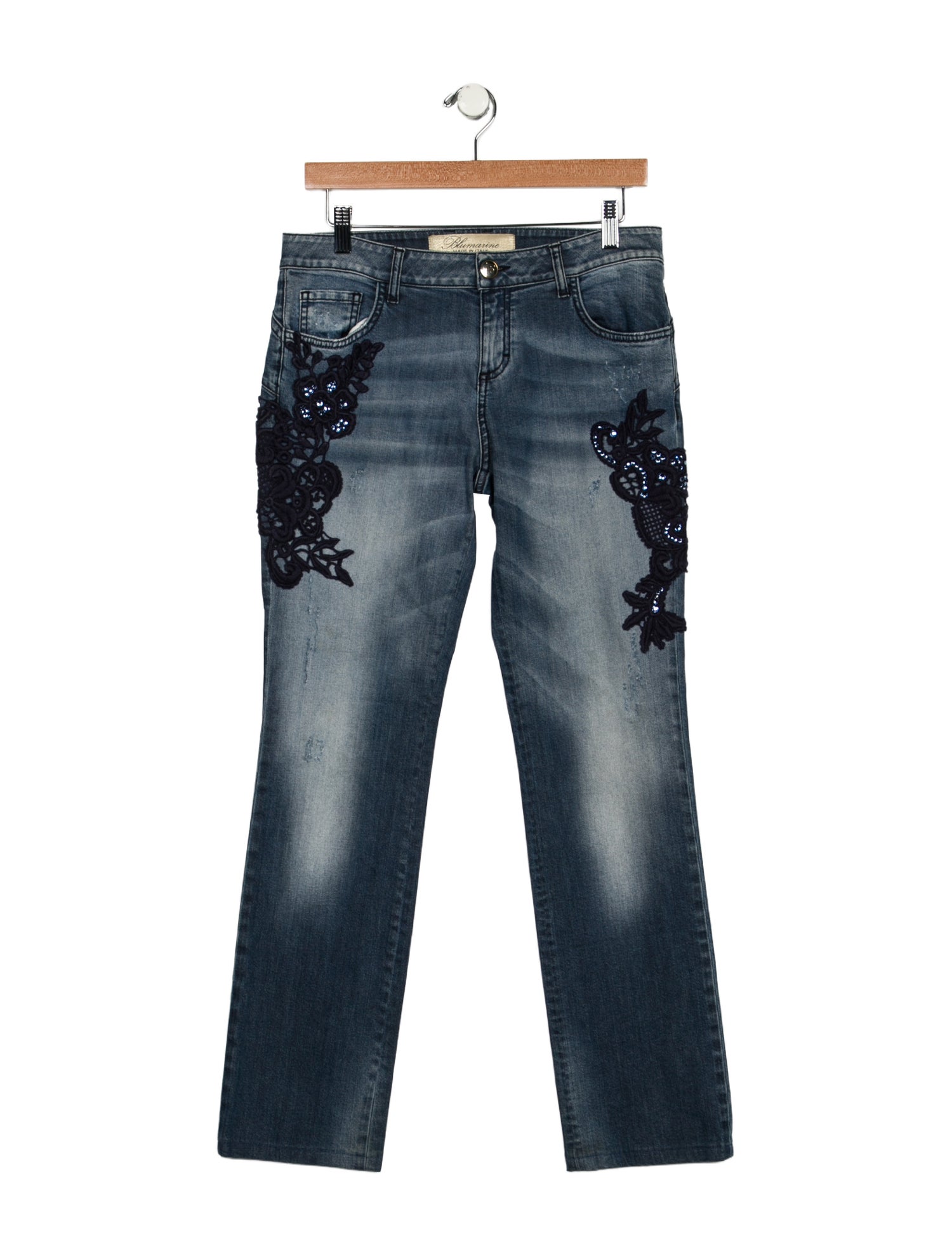 Blumarine Mid-Rise Straight Leg Jeans
