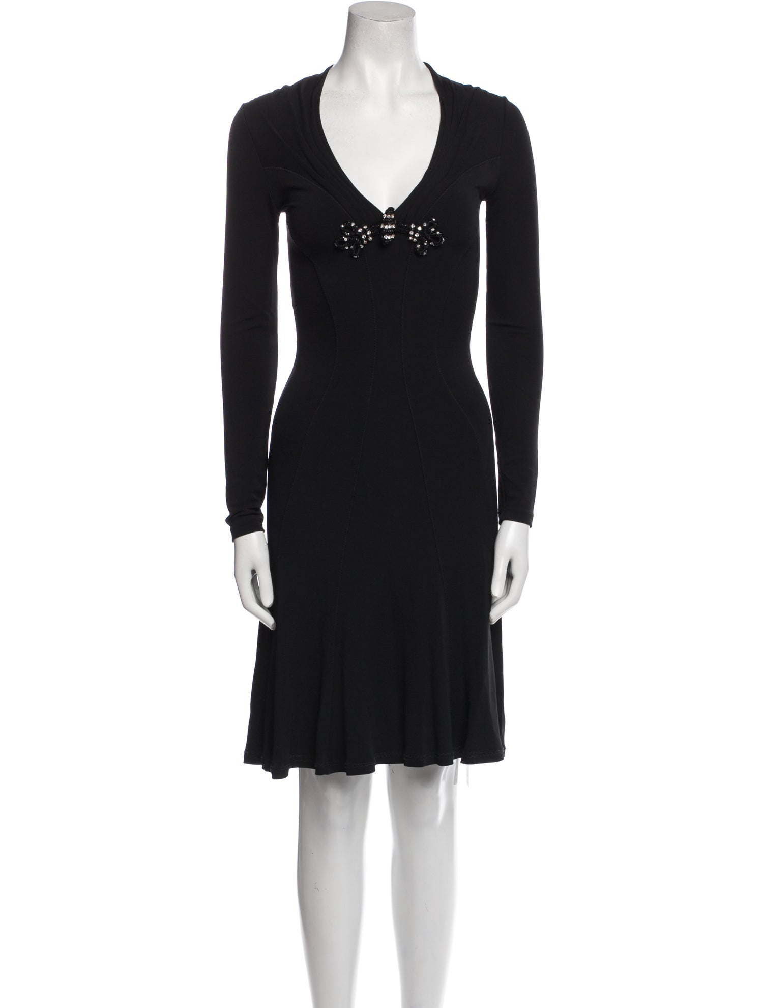 Blumarine V-Neck Knee-Length Dress