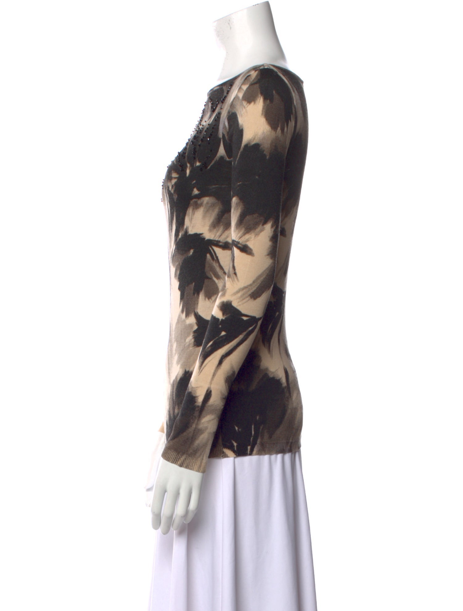 Blumarine Virgin Wool Printed Sweater