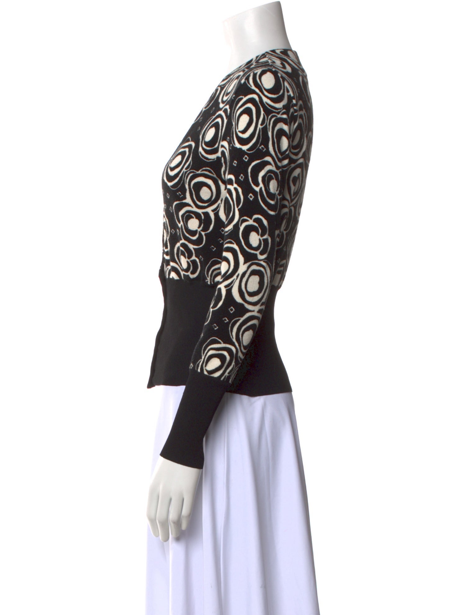 Blumarine Printed V-Neck Sweater