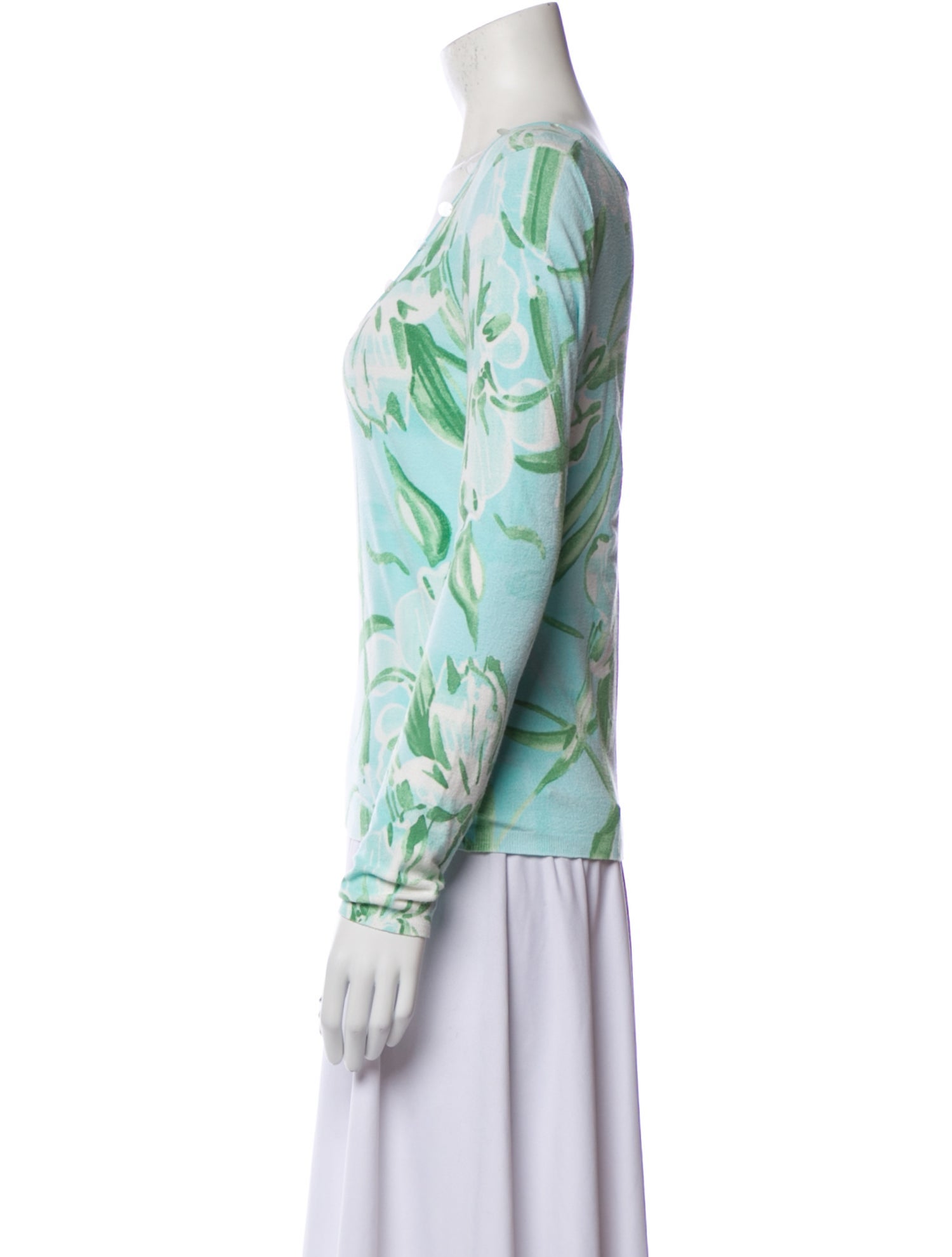 Blumarine Floral Print Scoop Neck Blouse