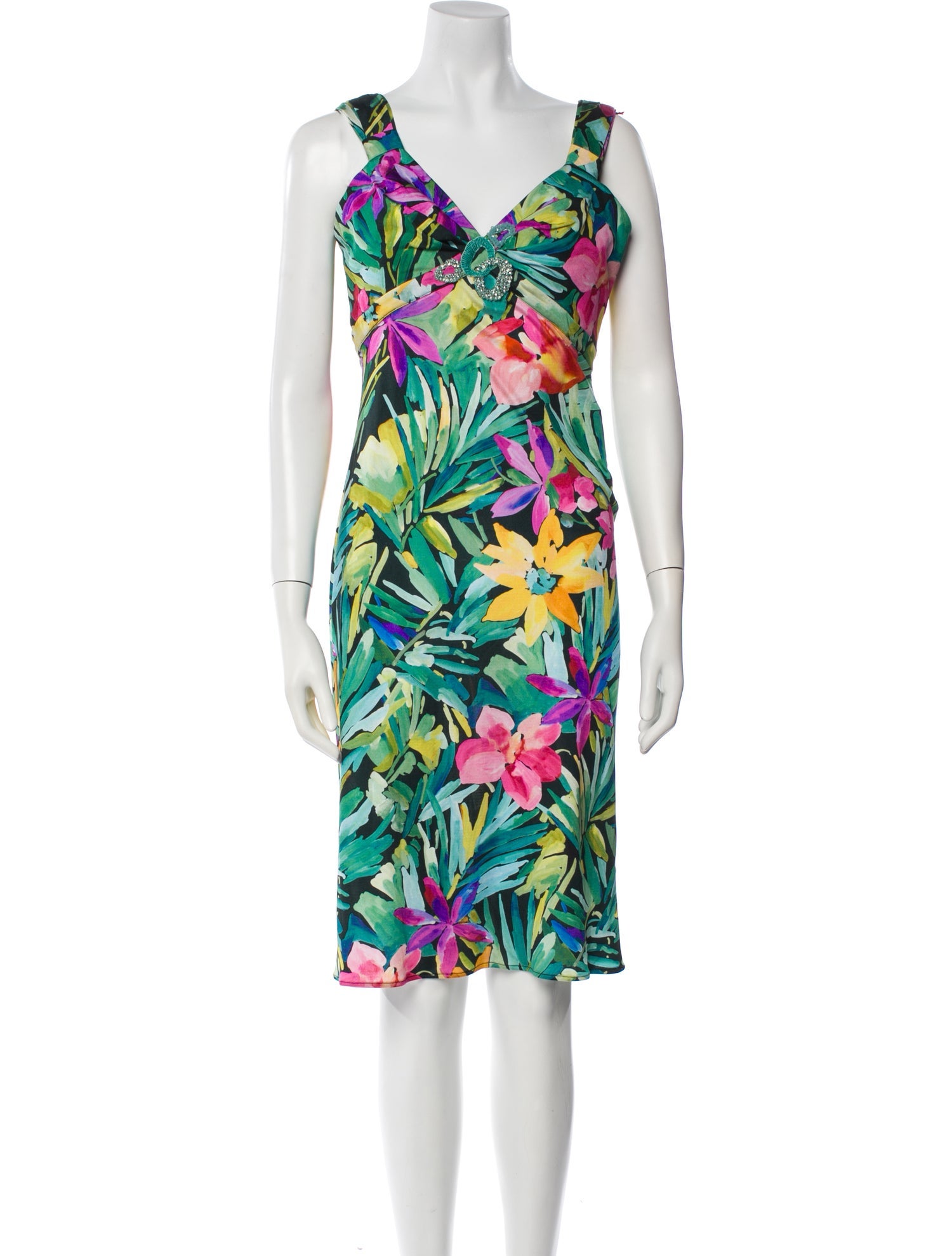 Blumarine Floral Print Knee-Length Dress