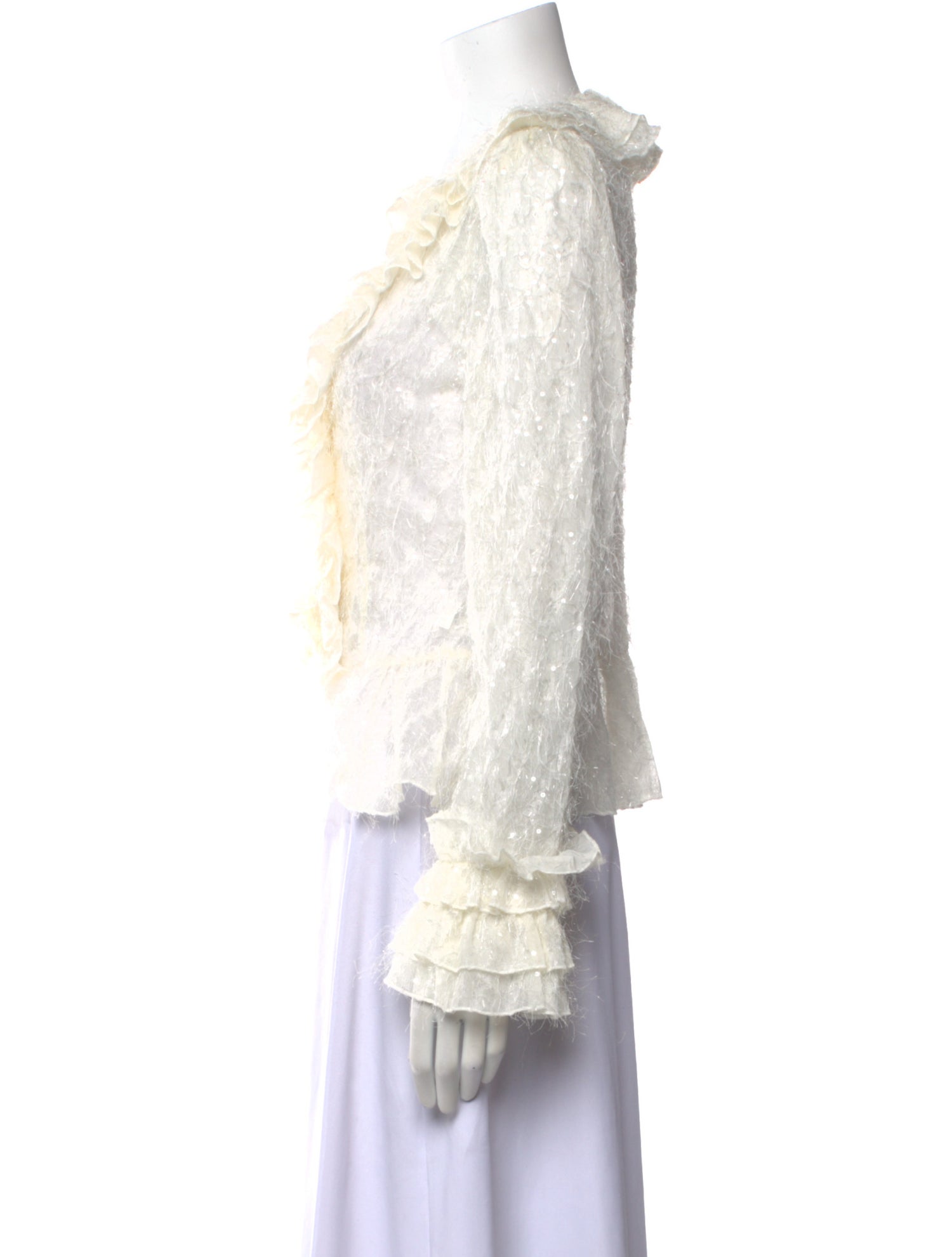 Blumarine Lace Pattern Long Sleeve Top