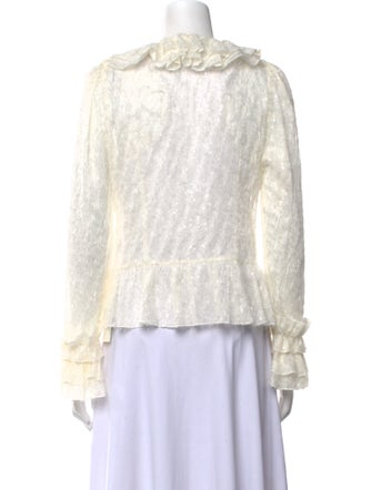 Blumarine Lace Pattern Long Sleeve Top