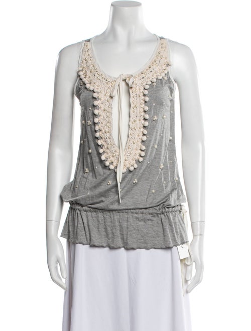 Blumarine V-Neck Sleeveless Top